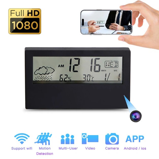 LCD Display Alarm Clock WiFi Camera Z11 – 4K Security Camera With Night Light, Temperature & Humidity Detection LCD Display Alarm Clock WiFi Camera Z11 – 4K Security Camera With Night Light, Temperature & Humidity Detection